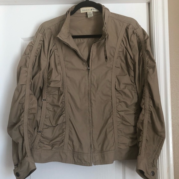 Fashion Bug Jackets & Blazers - Ruched Khaki Jacket